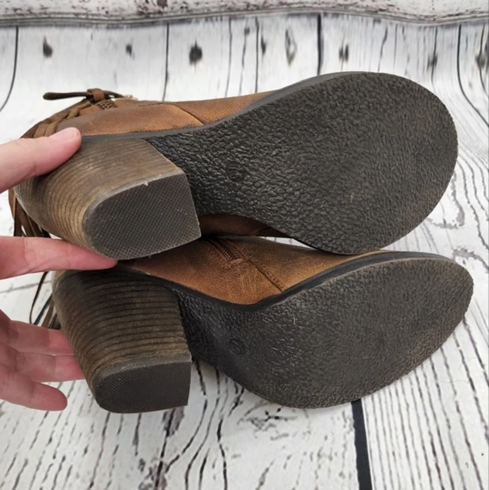 Steve Madden Woodmeer Cognac‎ Fringed Booties